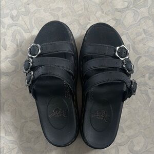Dr. Martens flower buckle sandals